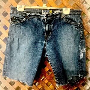 Old Navy Blue Stretch Jeans shorts Cut offs size 14 Regular